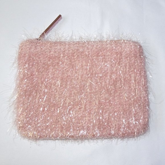 MAC Holiday Pink Tinsel Small Cosmetic Zip Pouch - Picture 1 of 4